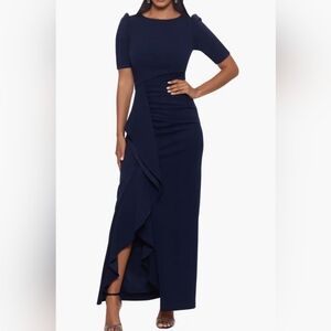 Xscape Size 10 Navy Evening Gown